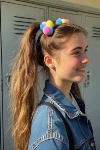 High Bubble Pigtails for School