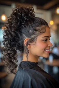 High Pony with Soft Tendrils