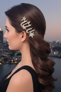 Loose Waves with Sparkly Pins
