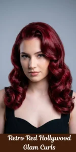 Retro Red Hollywood Glam Curls