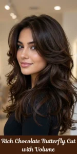 Rich Chocolate Butterfly Cut with Volume
