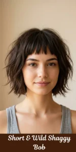 Short & Wild Shaggy Bob