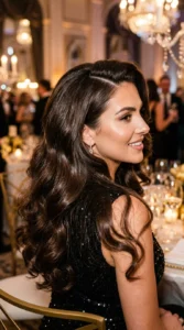 Side Swept Hair Down Glam Look