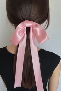 Sleek Low Ponytail with Ribbons