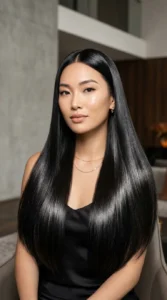Sleek Straight Hair Down Style