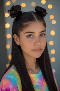 Space Bun Half-Down Look