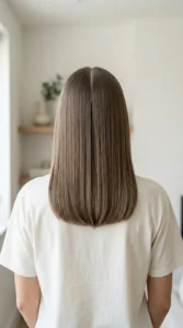 Straight Medium Hair with Middle Part
