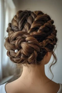 The Braided Low Rose Bun
