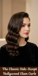 The Classic Side-Swept Hollywood Glam Curls