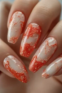 Red French Tip Nails (Cute Red Nails Idea)