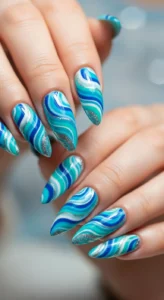 Bright Ocean Blue Swirls