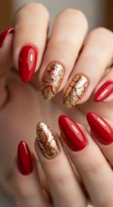 Classic Red with Gold Glitter