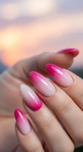  Pink Sunset Ombre Nails