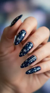 Midnight Blue with Silver Stars