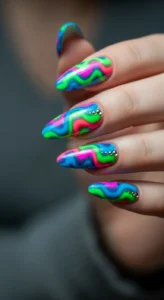 Bold Neon Waves