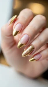 Elegant Gold French Tips