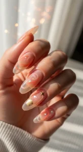 Soft Peach Jelly Nails