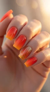 03. Sunset Orange Toe Nails