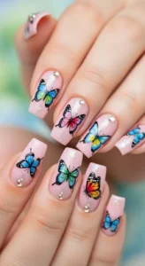 Cute Butterfly Nail Art