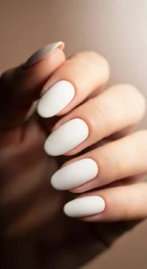 Classic White Matte Nails