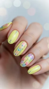1 Bright Pastel Yellow Nails