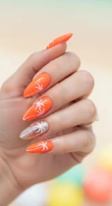  Bright Neon Orange Summer Nails