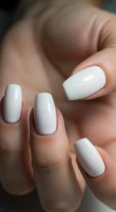 Classic Milky White Nails