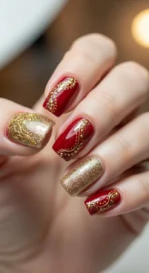 Classic Red with Gold Glitter