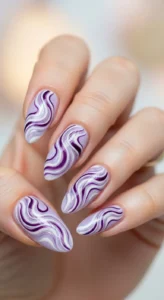 Lavender Swirl Nails