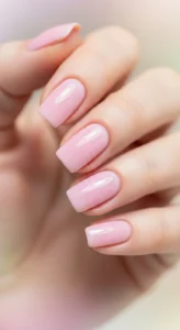 Soft Pink Sparkle Nails