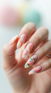 Sweet Peach Sorbet Swirls