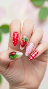 Sweet Strawberry Summer Nails