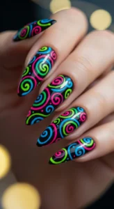 Bold Neon Swirl Designs
