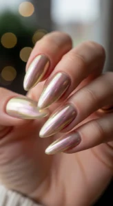 2. Glazed Donut Chrome Nails