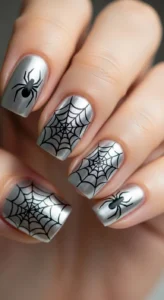 3. Silver Chrome Spider Webs