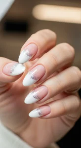 3. White Tips with Sparkle