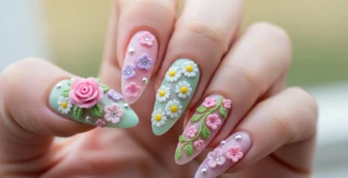 3D Flower Nails Trends