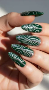 Forest Green and Silver