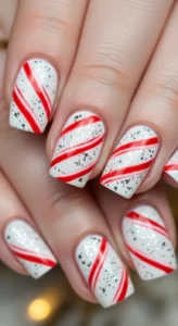 Shiny Silver Candy Cane Stripes