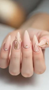 Simple Nude Stiletto Nails