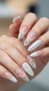 White Pearl Nail Art