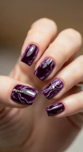 5. Deep Purple Velvet Nails