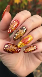 5. Fall Leaf Pressed Designs