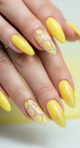 Lemon Zest Accent Nails