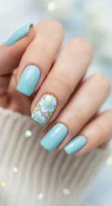 Pastel Blue Flower Art
