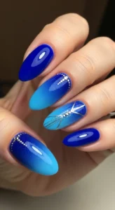 Royal Blue Ombre Nail Designs