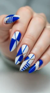 Geometric Lines with Royal Blue Style