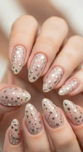 Nude Polish with Star Decals