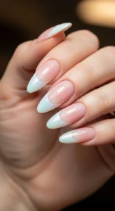 6. Pearl White Chrome Tips