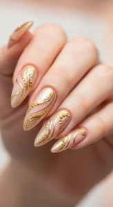 Shimmery Gold Accent Swirls